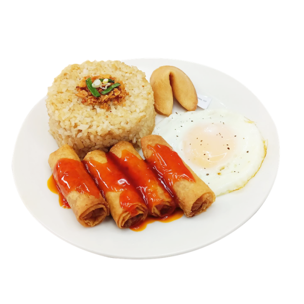 Lumpiang Shanghai with Fried Egg Rice Meal